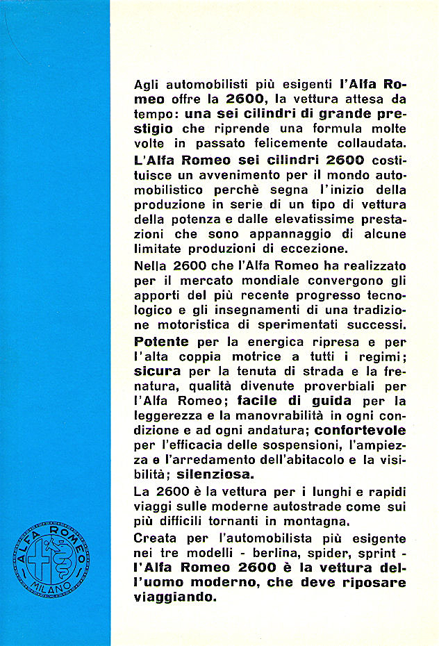 1962 Alfa Romeo Sprint Brochure Page 3